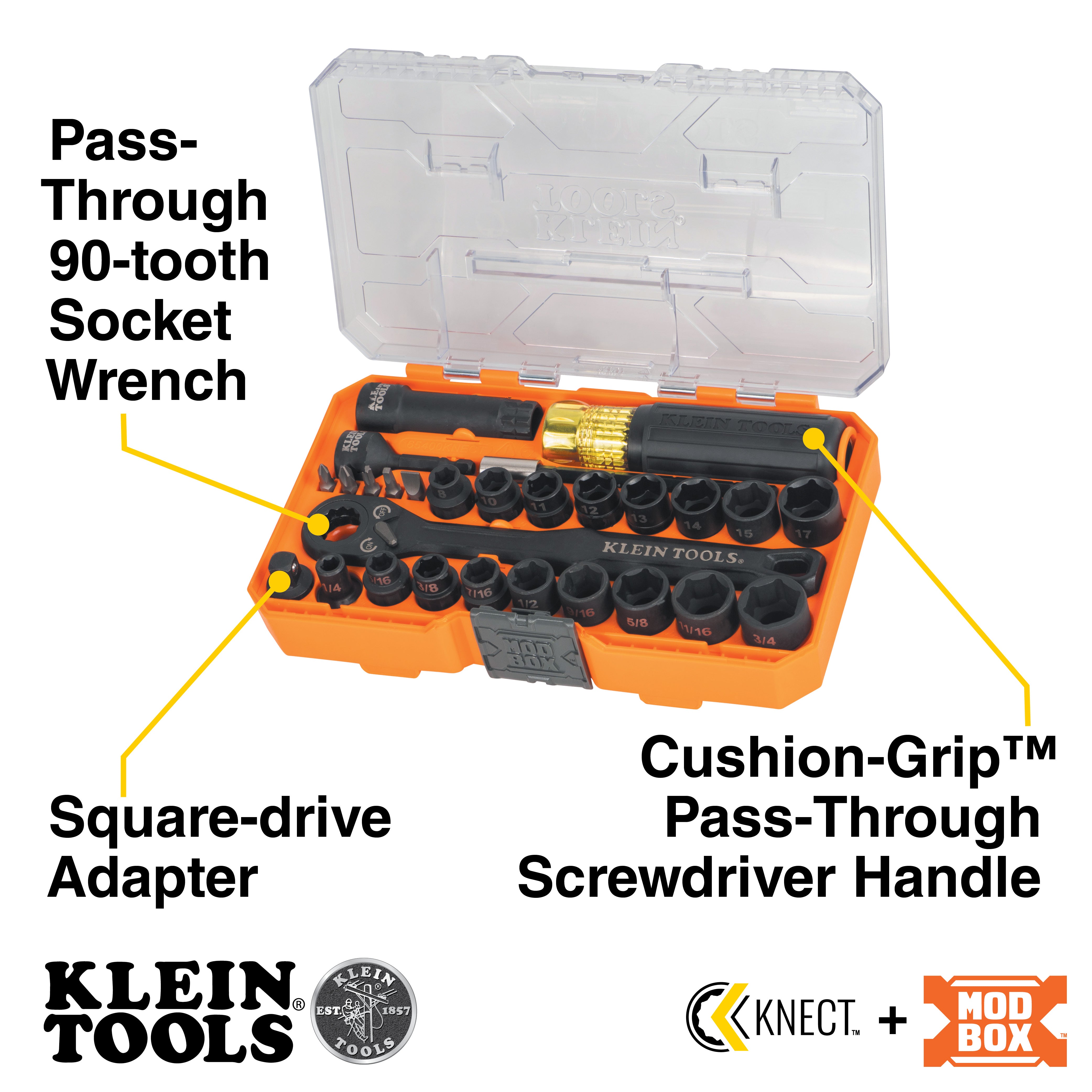 Klein Tools 65400KNECT KNECT Essential Pass Through Impact Socket