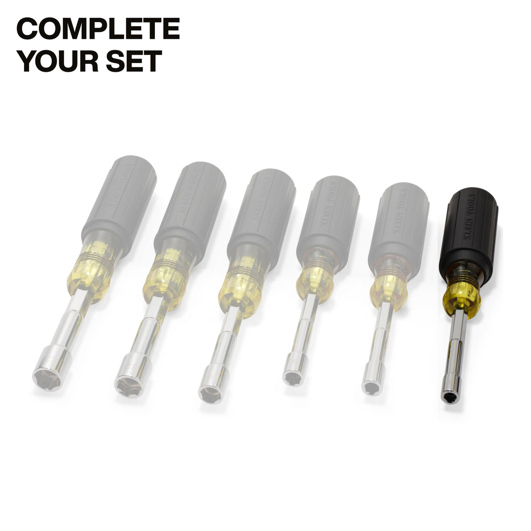 Klein Tools 65406M Metric Color-Coded Nut Driver, Heavy-Duty Hollow-Shaft, 6 mm