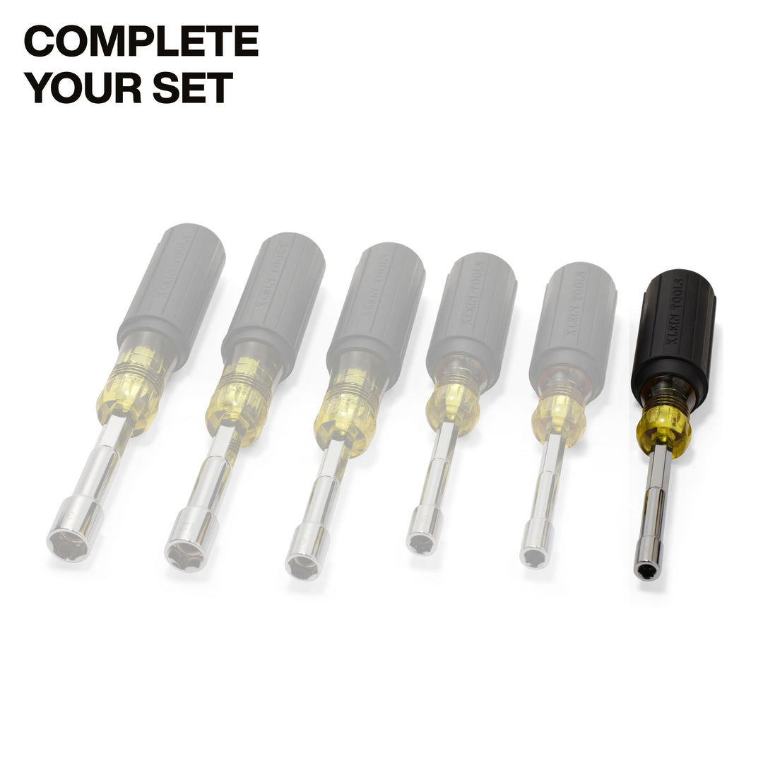 Klein Tools 65406MAGM Metric Magnetic Color-Coded Nut Driver, Heavy-Duty Hollow-Shaft, 6 mm