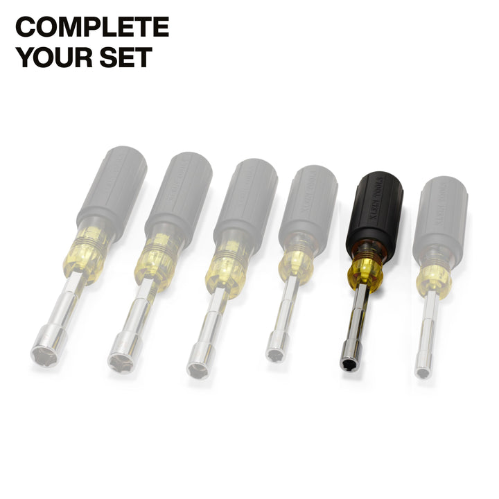 Klein Tools 65407M Metric Color-Coded Nut Driver, Heavy-Duty Hollow-Shaft, 7 mm