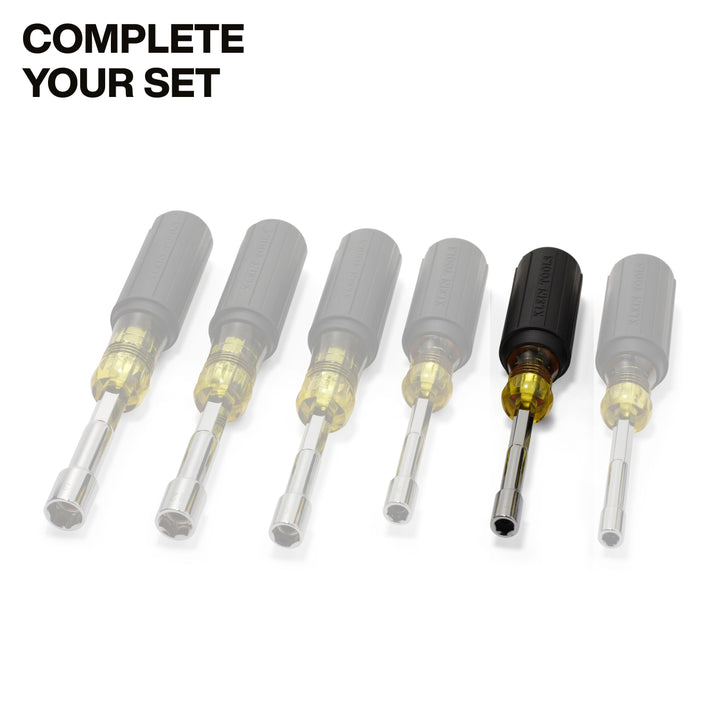 Klein Tools 65407MAGM Metric Magnetic Color-Coded Nut Driver, Heavy-Duty Hollow-Shaft, 7 mm