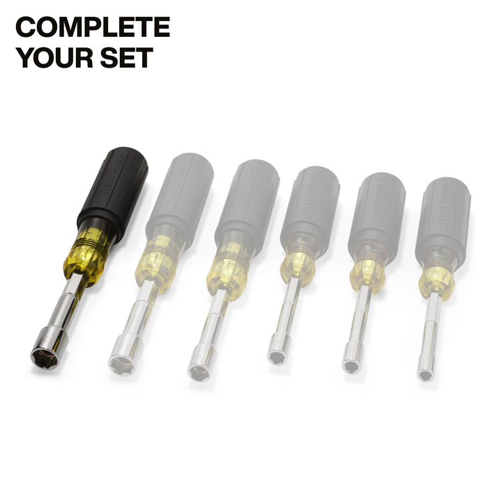 Klein Tools 65413M Metric Color-Coded Nut Driver, Heavy-Duty Hollow-Shaft, 13 mm