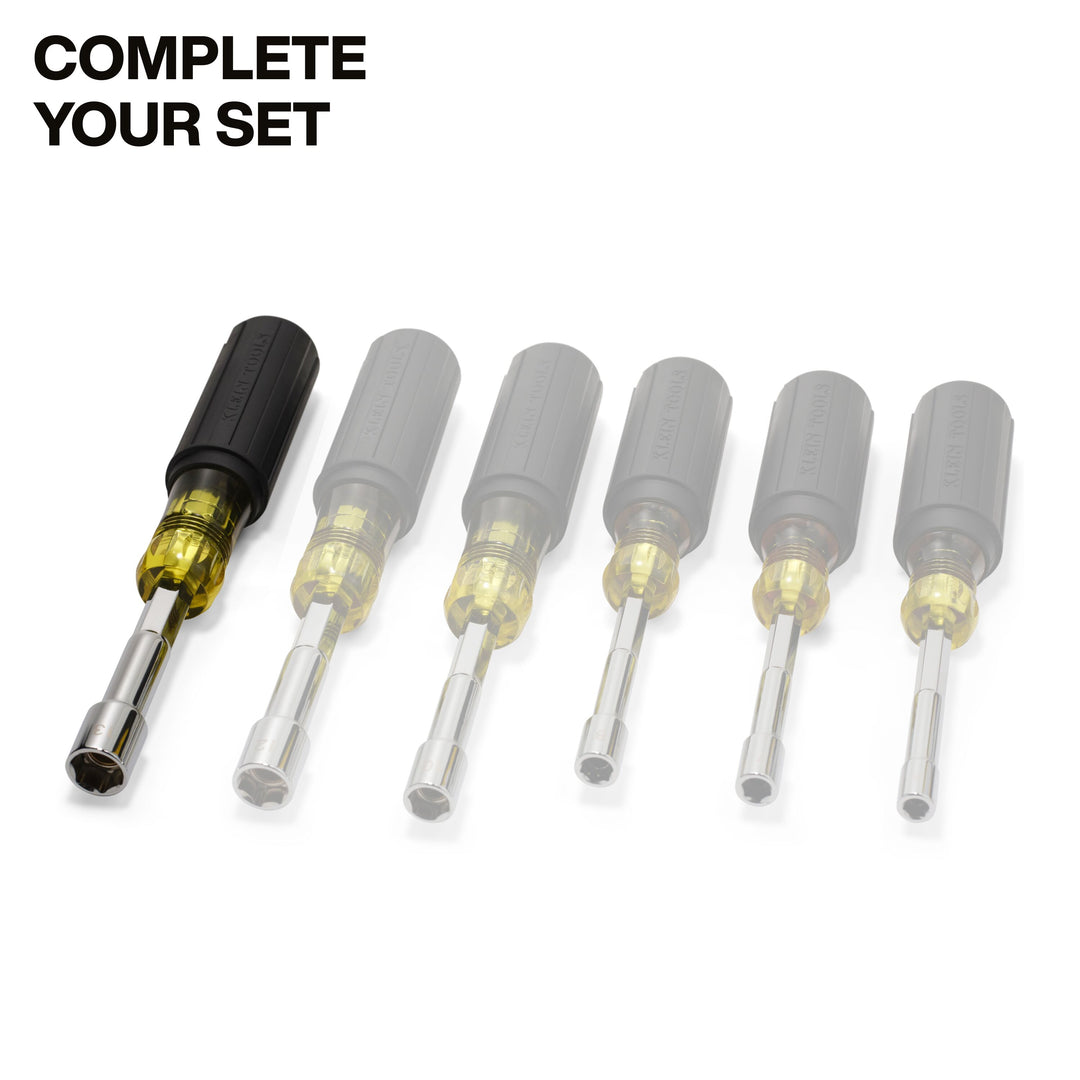 Klein Tools 65413MAGM Metric Magnetic Color-Coded Nut Driver, Heavy-Duty Hollow-Shaft, 13 mm