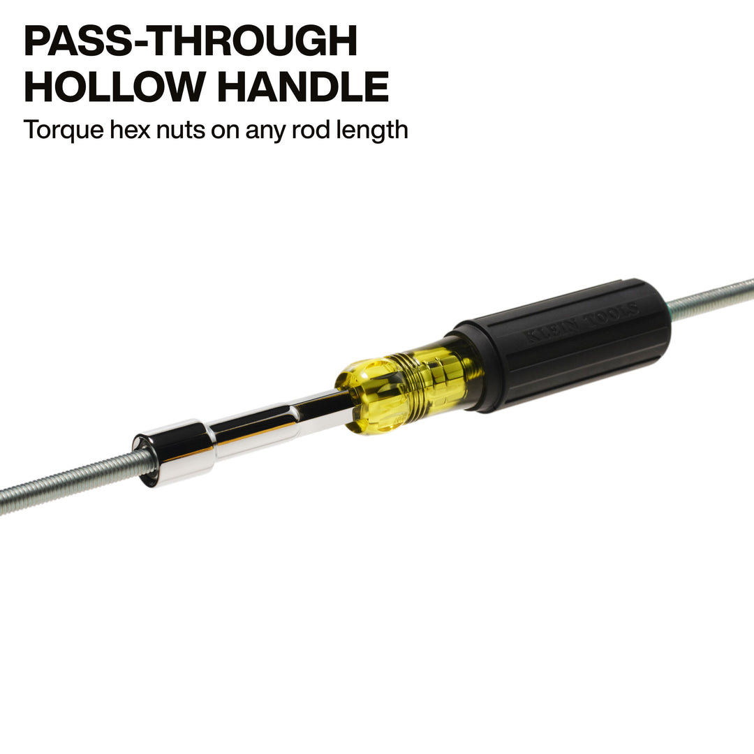 Klein Tools 65456MAGM Metric Magnetic Color-Coded Hollow-Shaft Heavy-Duty Nut Driver Set, 6 Pc.