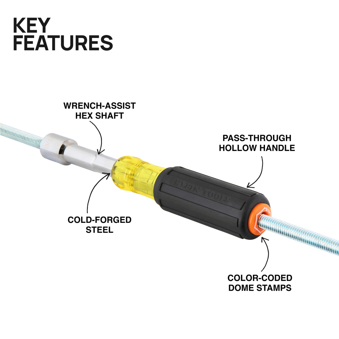 Klein Tools 654916 Color-Coded Hollow-Shaft Heavy-Duty Nut Driver, 9/16"