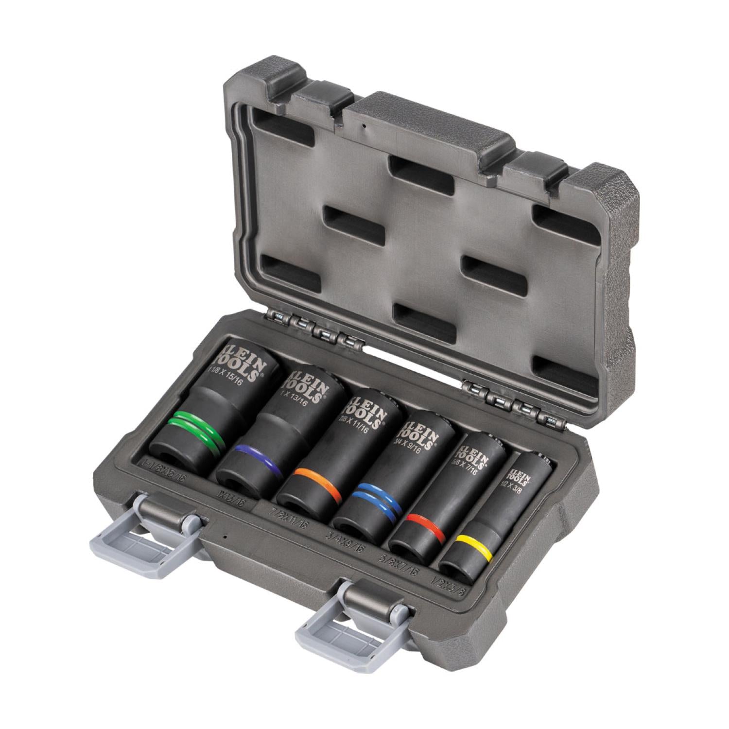 Klein Tools 66090 2-in-1 Slotted Impact Socket Set, 12-Point, 6 Pc ...