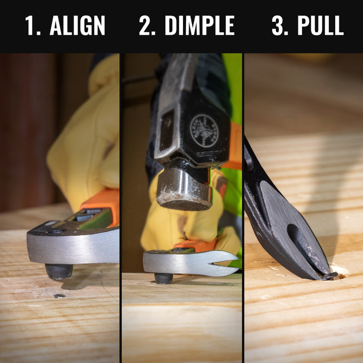 Klein Tools 66092 Nail Puller with Integrated Dimpler, 10"