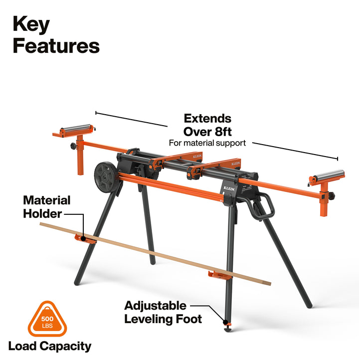 Klein Tools 66184 Adjustable Rolling Miter Saw Stand