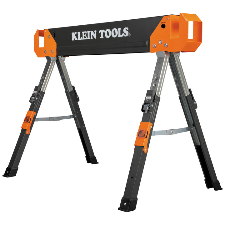 Klein Tools 66188 Adjustable-Leg Folding Saw Horse and Jobsite Table, 1-Pack