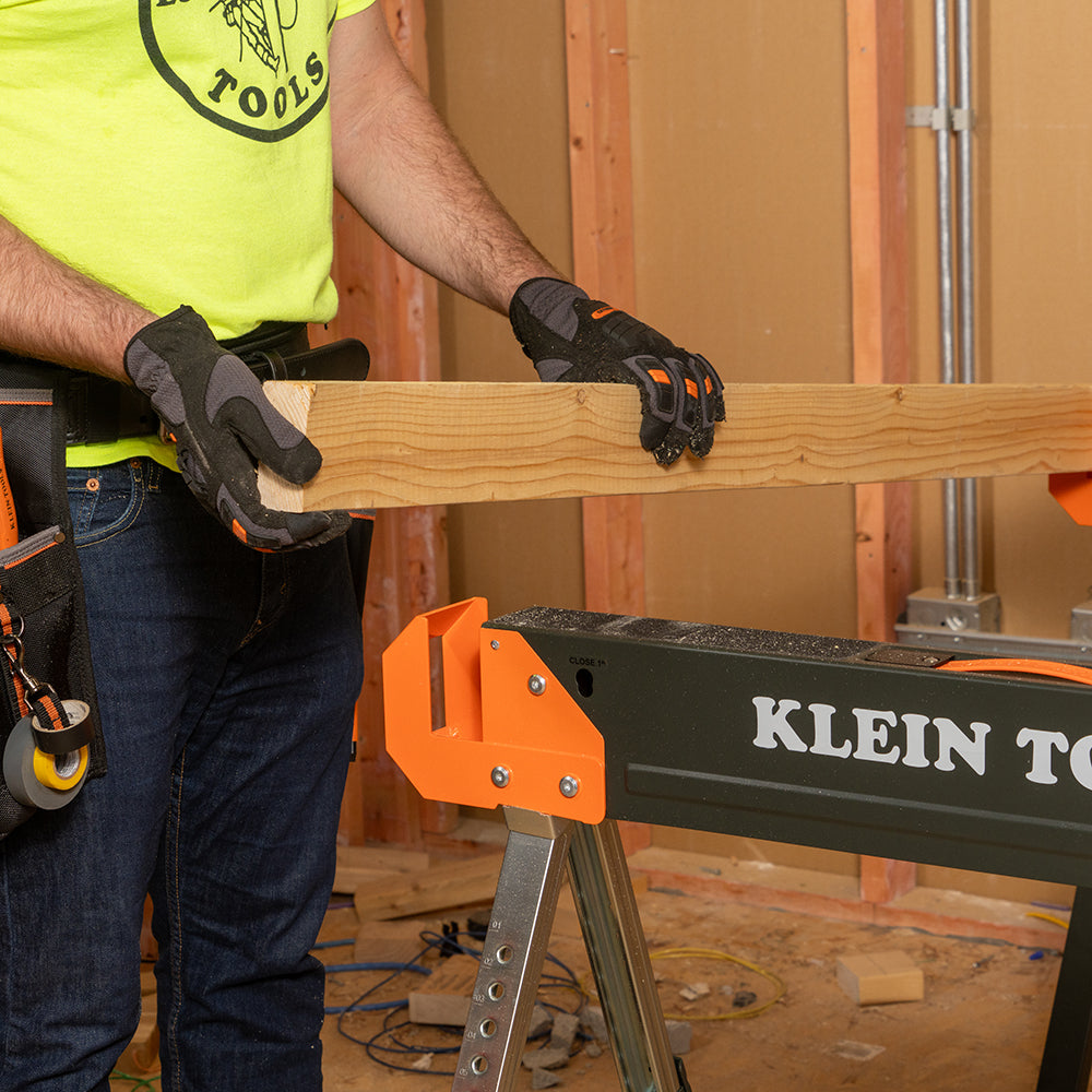 Klein Tools 66188 Adjustable-Leg Folding Saw Horse and Jobsite Table, 1-Pack