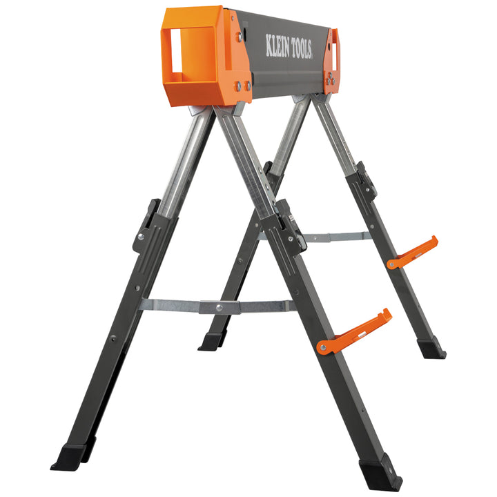 Klein Tools 66188 Adjustable-Leg Folding Saw Horse and Jobsite Table, 1-Pack