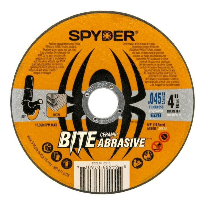 Spyder 21102 Bite Abrasive Bite 4-in Ceramic Cut-off wheel