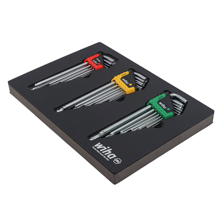 Wiha Tools 66979 ErgoStar L-Key Foam Tray Set, 35 Pc.