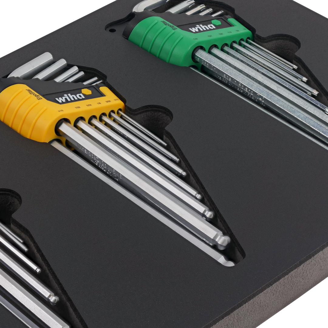Wiha Tools 66979 ErgoStar L-Key Foam Tray Set, 35 Pc.