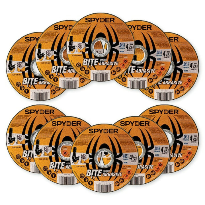 Spyder 21105-10 4.5-Inch Bonded Ceramic Abrasive Cut-Off Wheel (10-Pack)