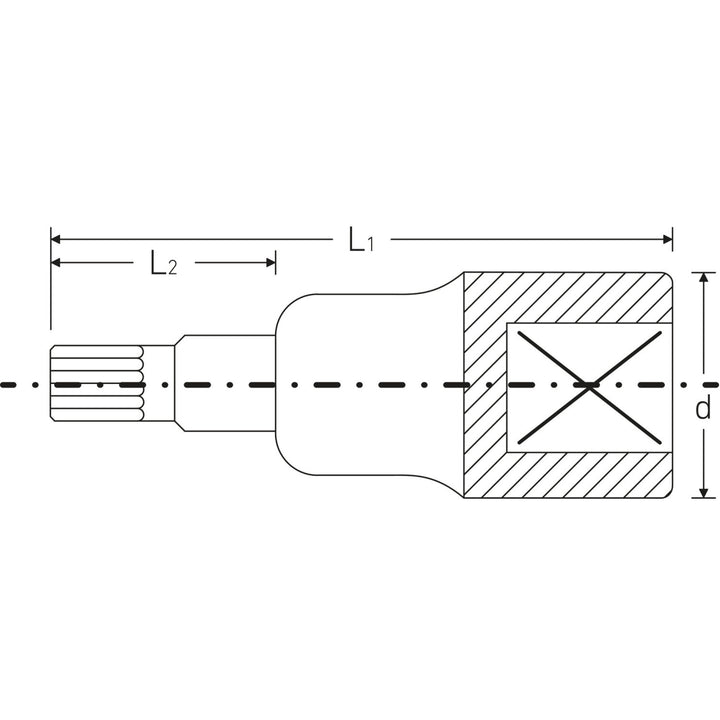 Stahlwille 03060008 54X 1/2" XZN Socket, M8