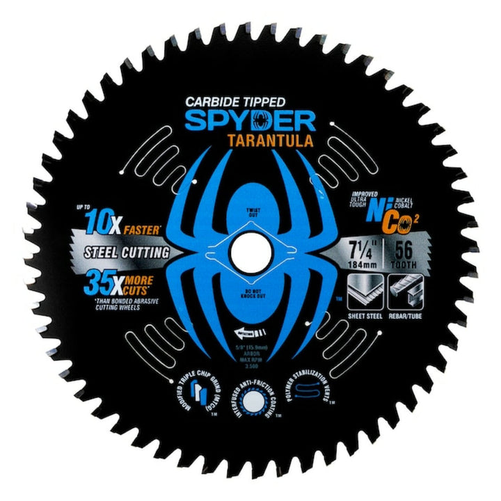 Spyder 13502 7-1/4-in 56 -Tooth Tungsten carbide-tipped steel Circular saw blade Individual