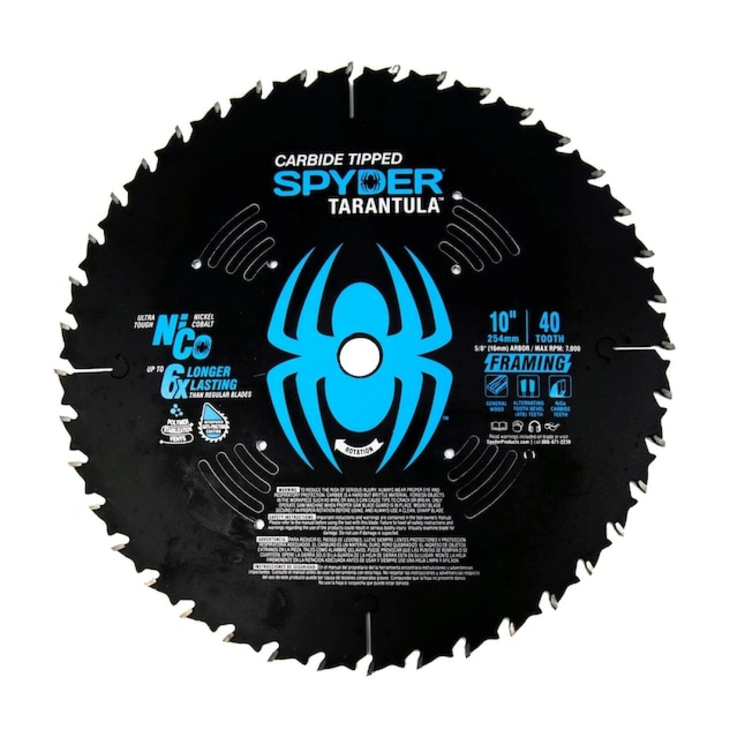Spyder 13032 10-in 40 -Tooth Rough Finish Tungsten carbide-tipped stee ...
