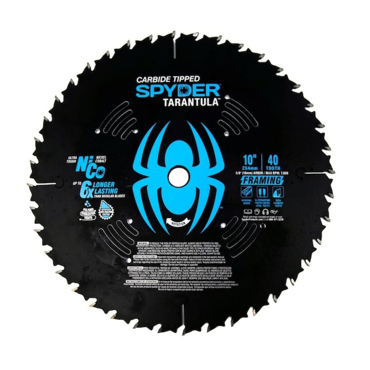 Spyder 13032 10-in 40 -Tooth Rough Finish Tungsten carbide-tipped steel Miter/Table saw blade Individual