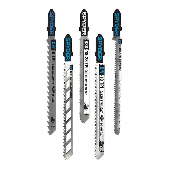 Spyder 300089 5-Piece T-Shank Multi-Material Cutting Jigsaw Blade Set