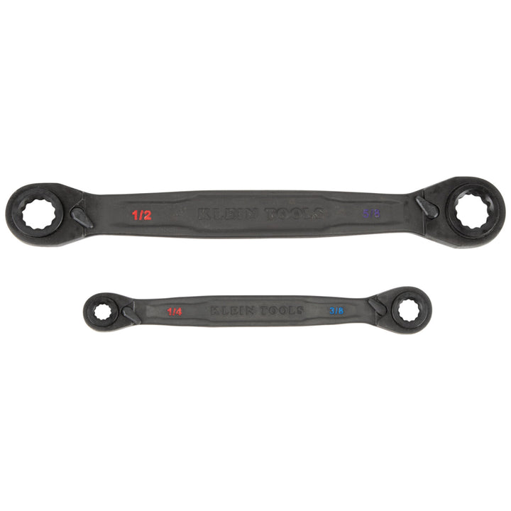 Klein Tools 68216 4-in-1 Ratcheting Wrench Set, SAE, 2 Pc.
