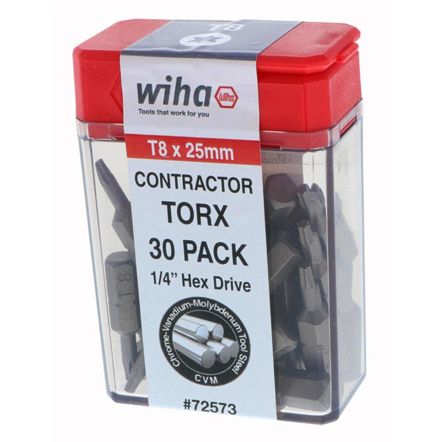 Wiha Tools 72573 TORX Contractor Insert Bit T8 x 25mm - 30 Pack – Haus ...