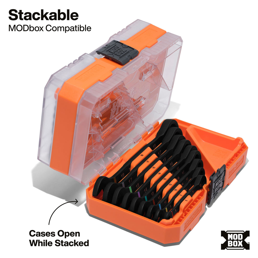 Klein Tools 69418CG Ratcheting Combination Wrench Set, SAE / Metric, 18 Pc.