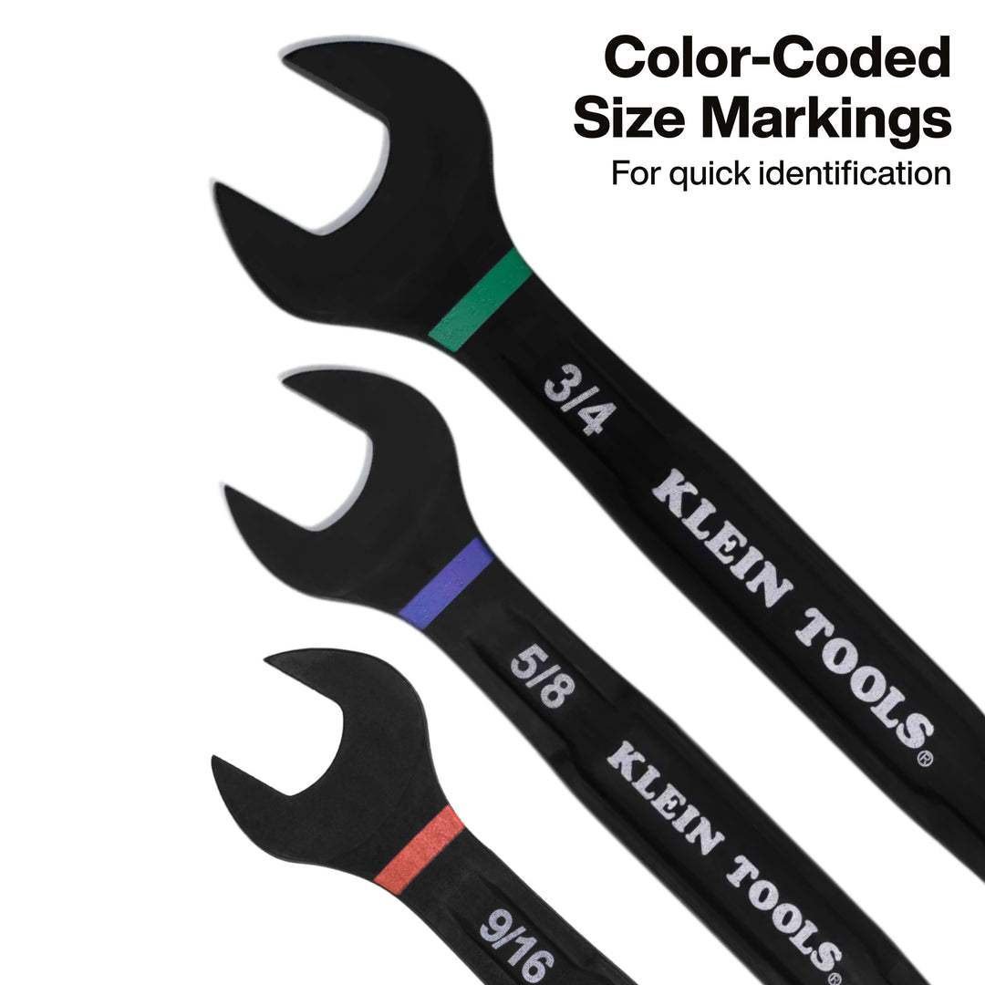 Klein Tools 69508 Ratcheting Combination Slide-Lock Wrench Set, SAE, 8 Pc.