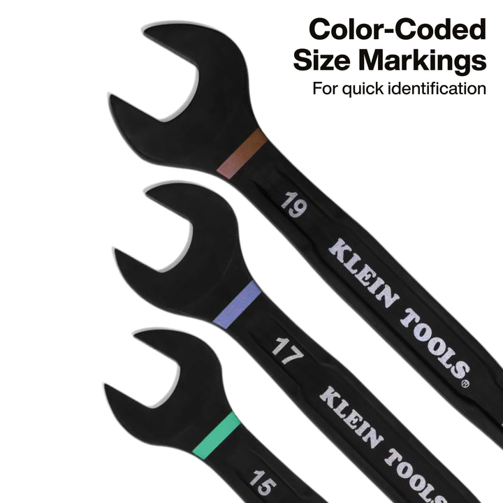 Klein Tools 69508M Ratcheting Combination Slide-Lock Wrench Set, Metric, 8 Pc.