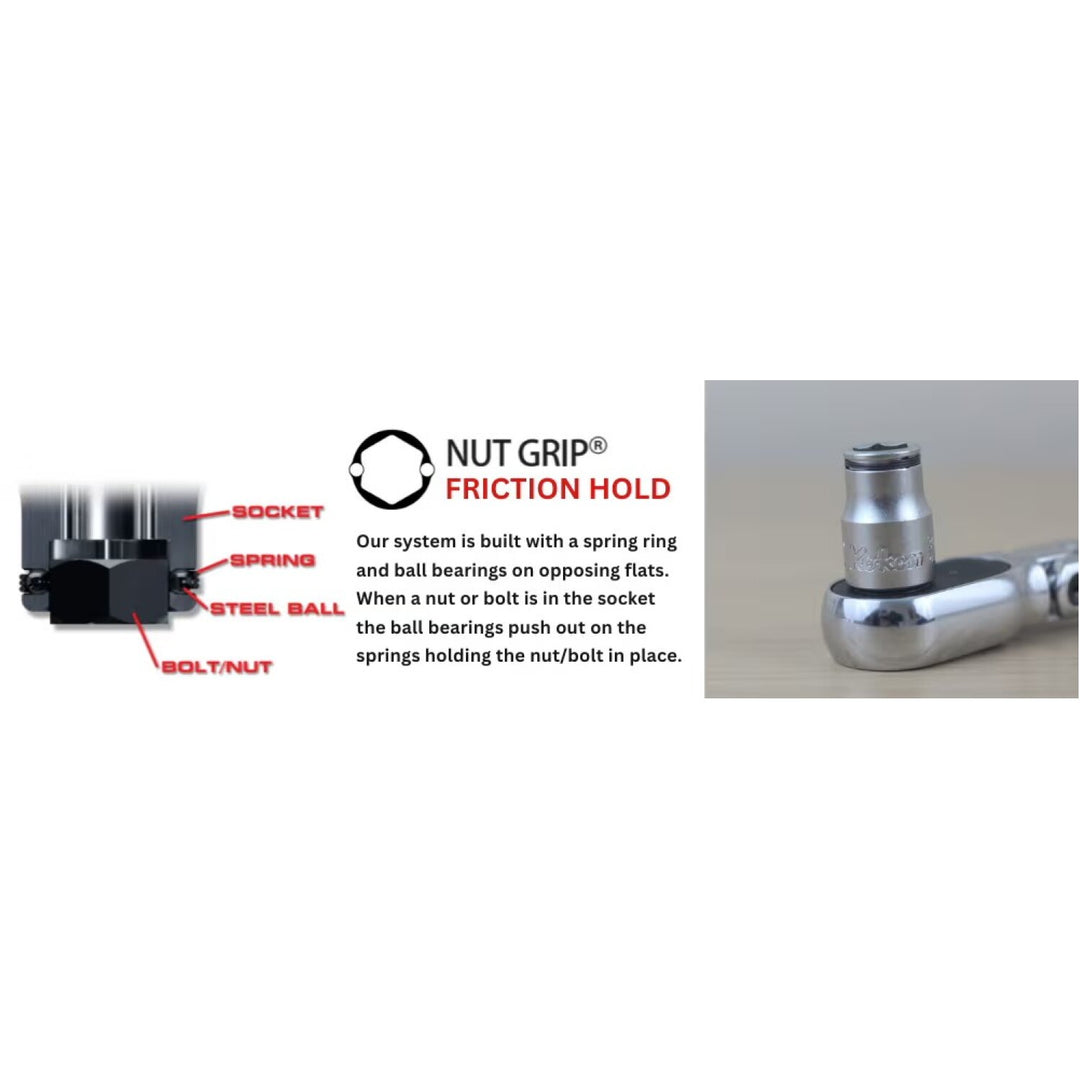 Ko-ken 3350X-18 3/8 Sq. Dr. Semi-Deep Nut Grip Socket 18mm