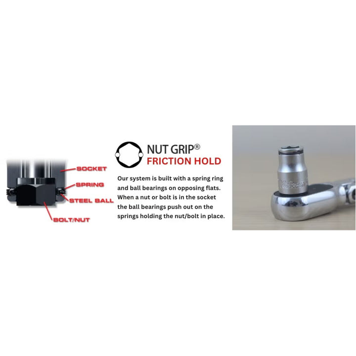 Ko-Ken 2350X-5.5 1/4 Sq. Dr. Semi-Deep NUT GRIP Socket 5.5mm