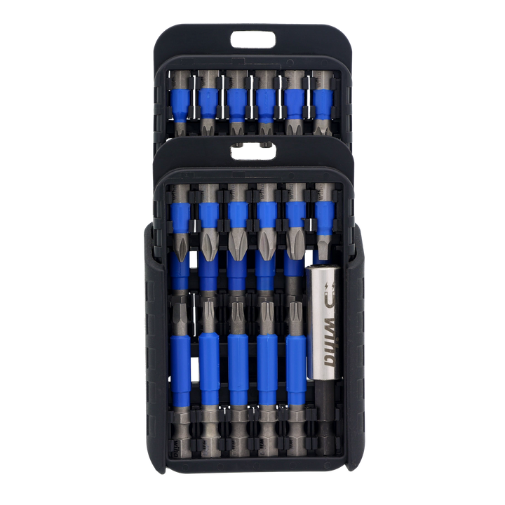 Wiha Tools 70289 TerminatorBlue Impact Driver Bit Set with Belt Clip, 24 Pc.
