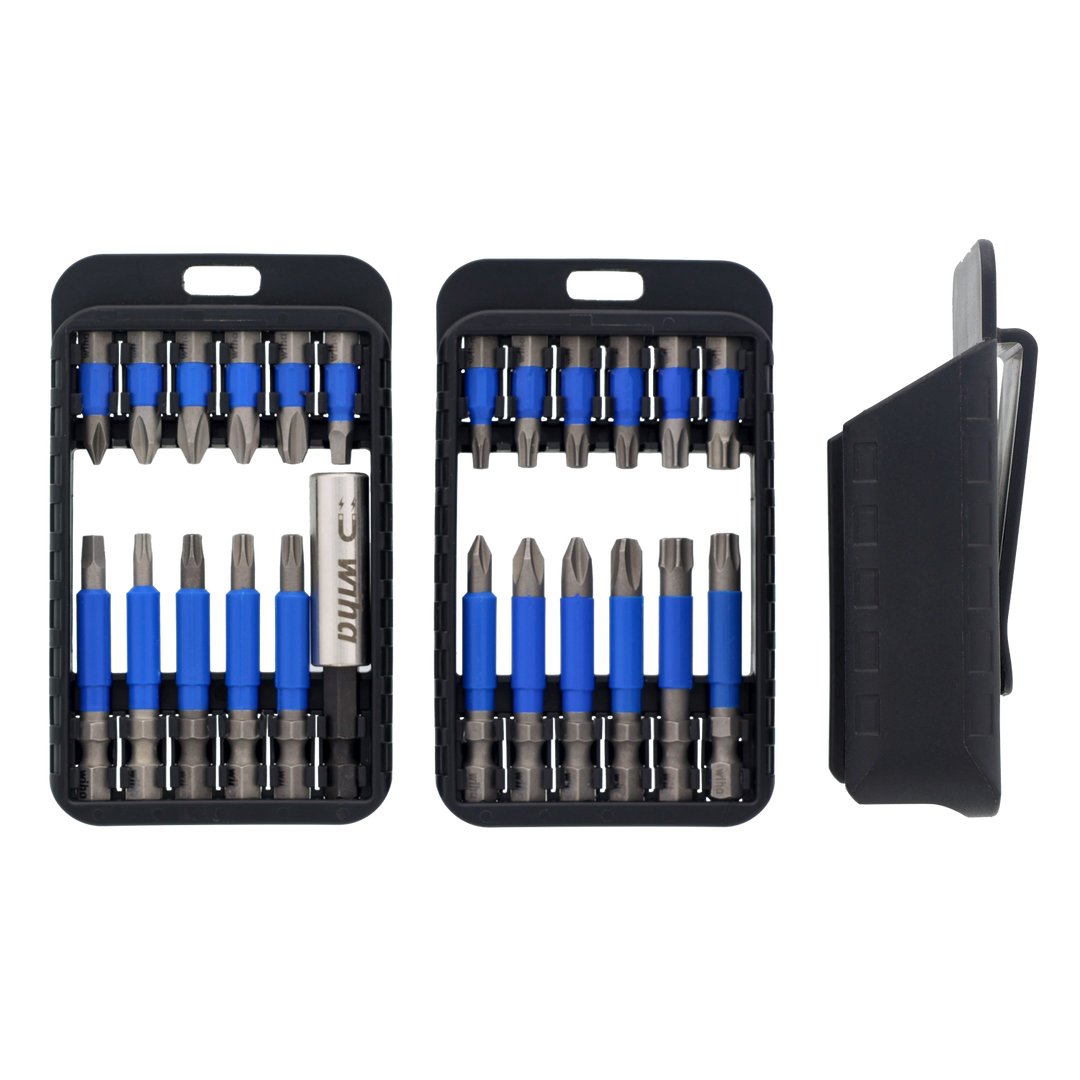 Wiha Tools 70289 TerminatorBlue Impact Driver Bit Set with Belt Clip, 24 Pc.
