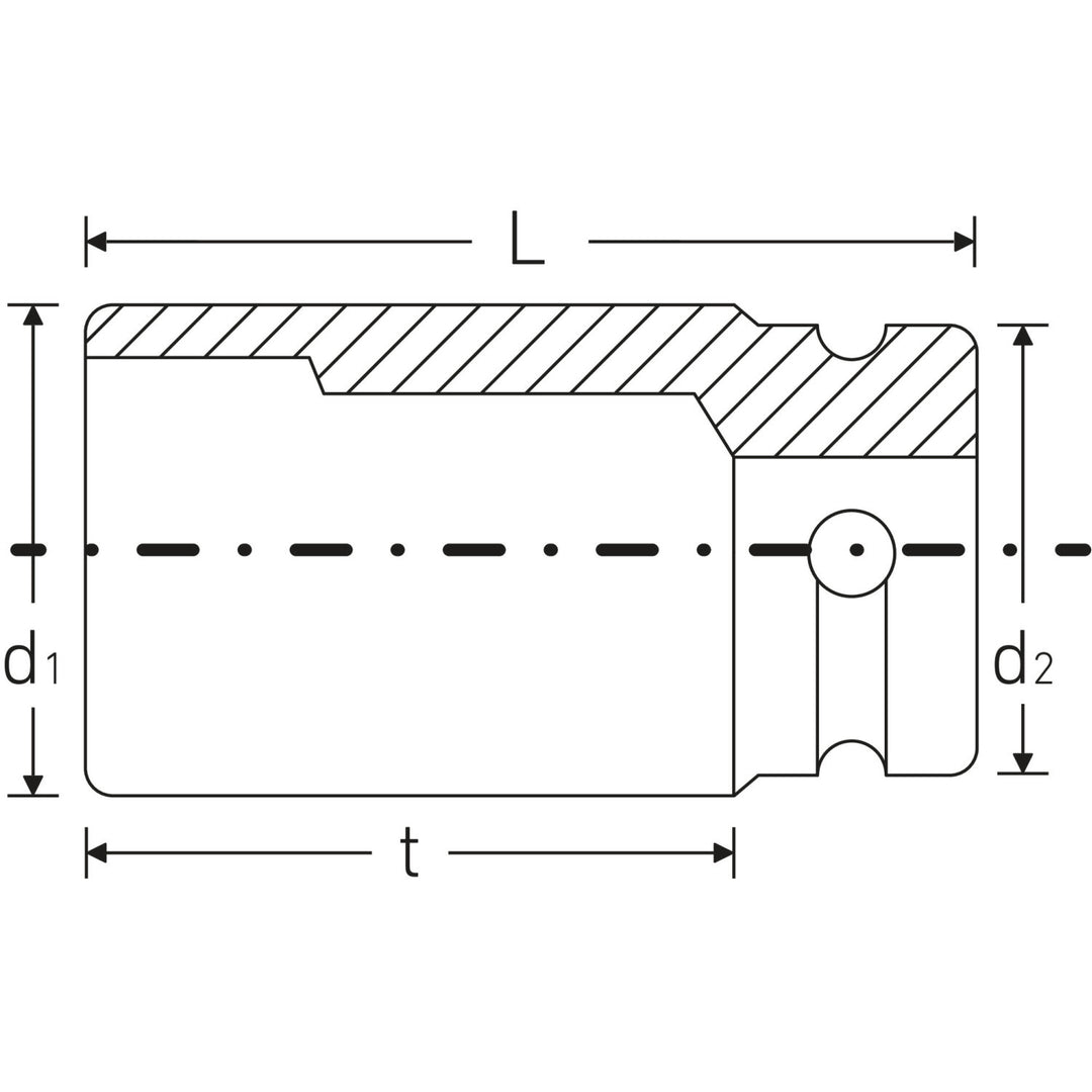 Stahlwille 25090033 33mm x 3/4" Deep Impact Hex Socket