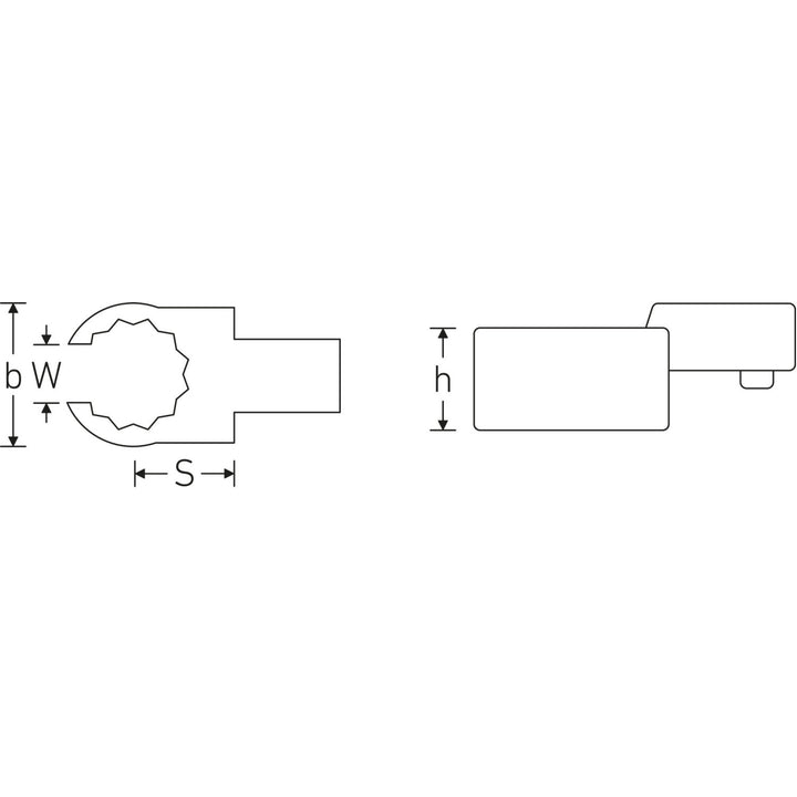 Stahlwille 58231017 733/10 Open ring insert tool 17 mm, 9x12 mm