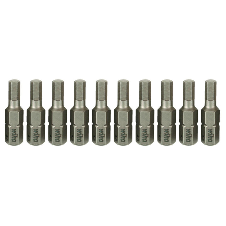 Wiha Tools 71312 Hex Metric Insert Bits, 4.0 mm x 25 mm, 10 Pk.