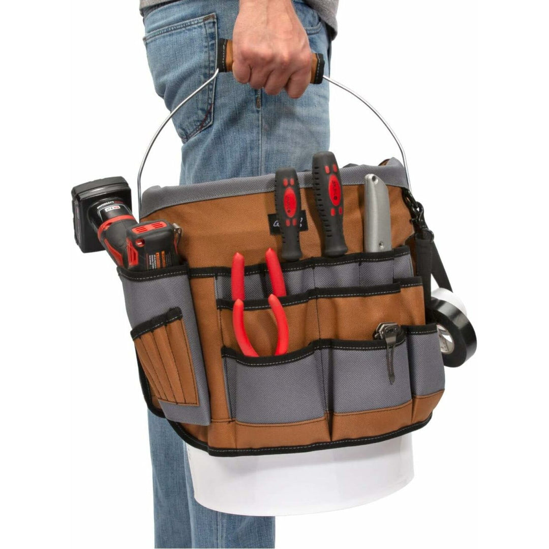 Dickies 57103 35-Pocket Bucket Organizer With Drill Holster
