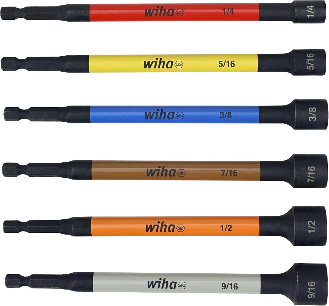 Wiha 94400 12 Piece Color Coded Magnetic Nut Setter SAE-Metric Set in Roll-up Pouch