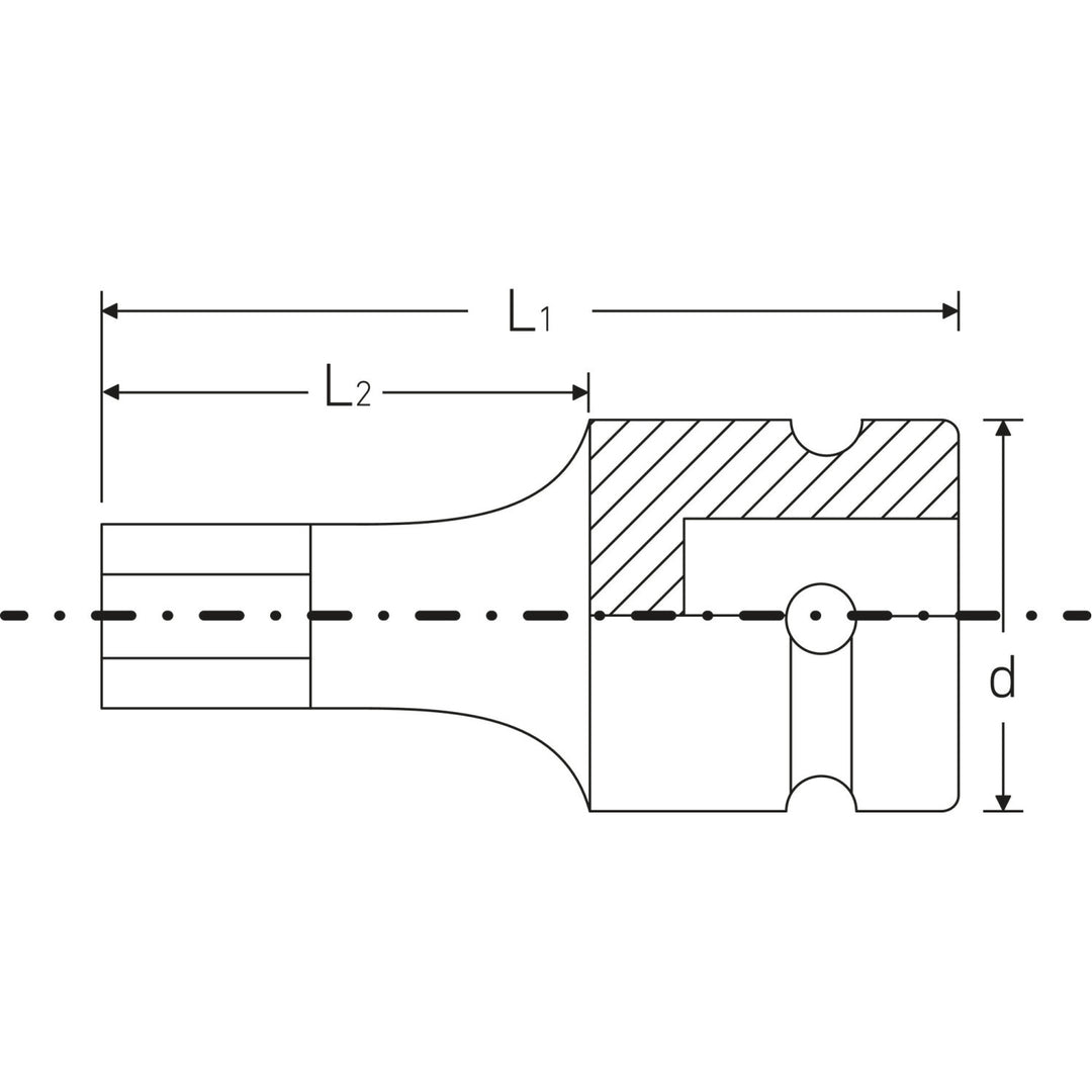 Stahlwille 23050012 54IMP 1/2" Hex Impact Socket, 12 mm