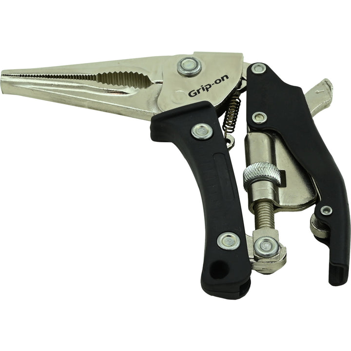 Grip-On 72708 Ergogrip Long Nose Locking Plier, L. 8 Inch