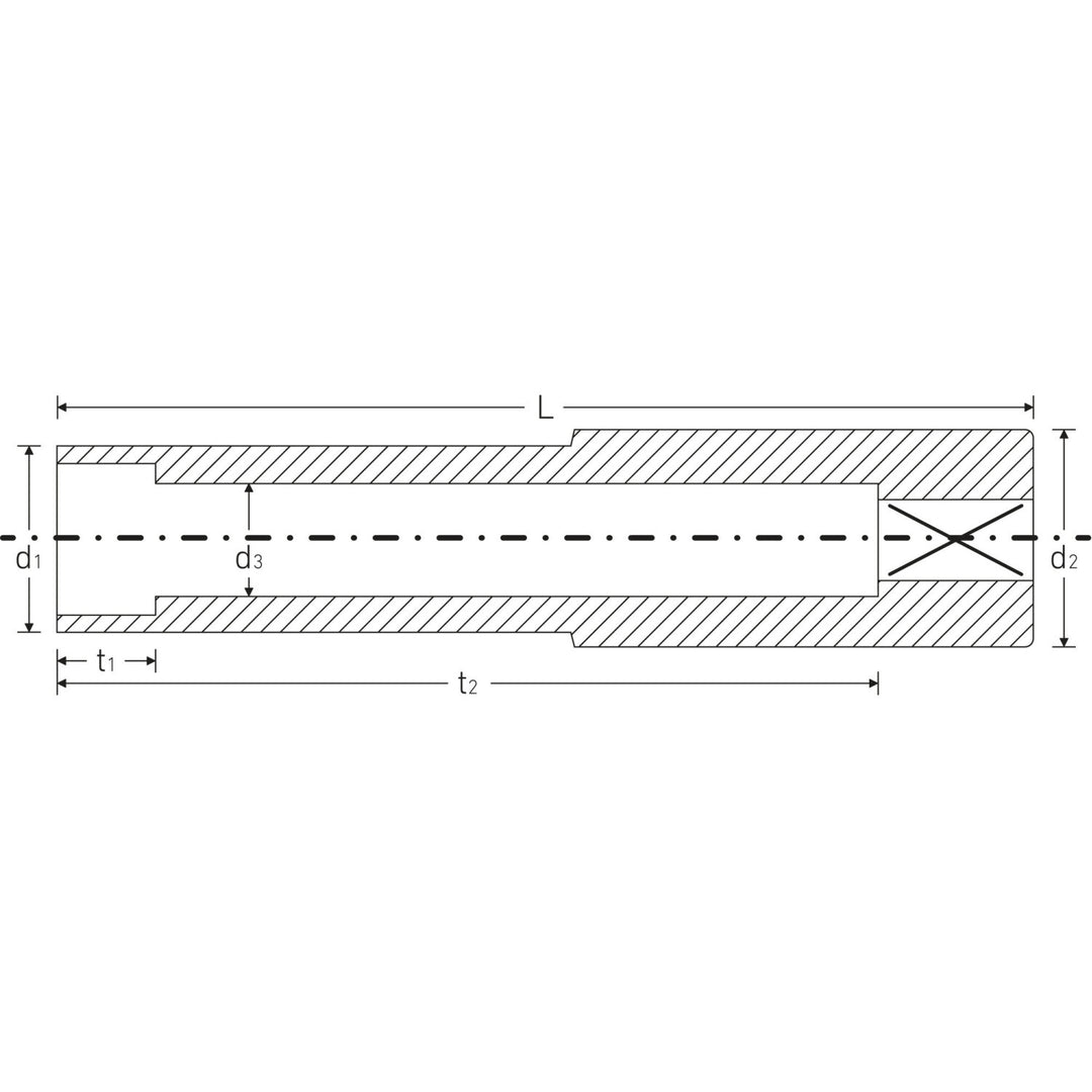 Stahlwille 02140036 3466 3/8" Spark plug socket, 16mm - 5/8"