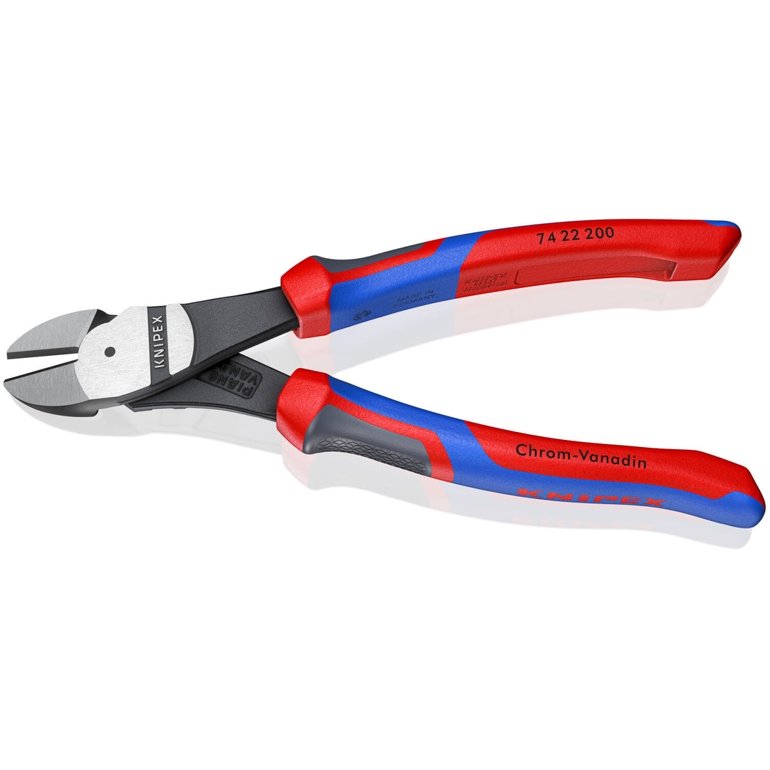 Knipex 74 22 200 KnipeXtend 8" High Leverage 12° Angled Diagonal Cutters