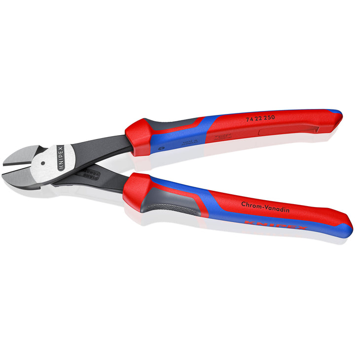 Knipex 74 22 250 SBA KnipeXtend High Leverage 12° Angled Diagonal Cutters, 10"