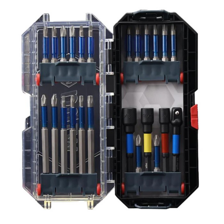 Wiha Tools 76821 TerminatorBlue Impact Bit Set with Nut Setters & Adapter, 24 Pc.
