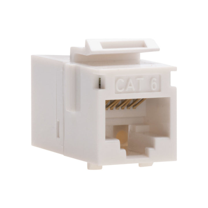 Platinum Tools 768WH-1 Keystone Coupler Jack — Twisted Pair, CAT6, RJ45 to RJ45, Unshielded, White, 1pc