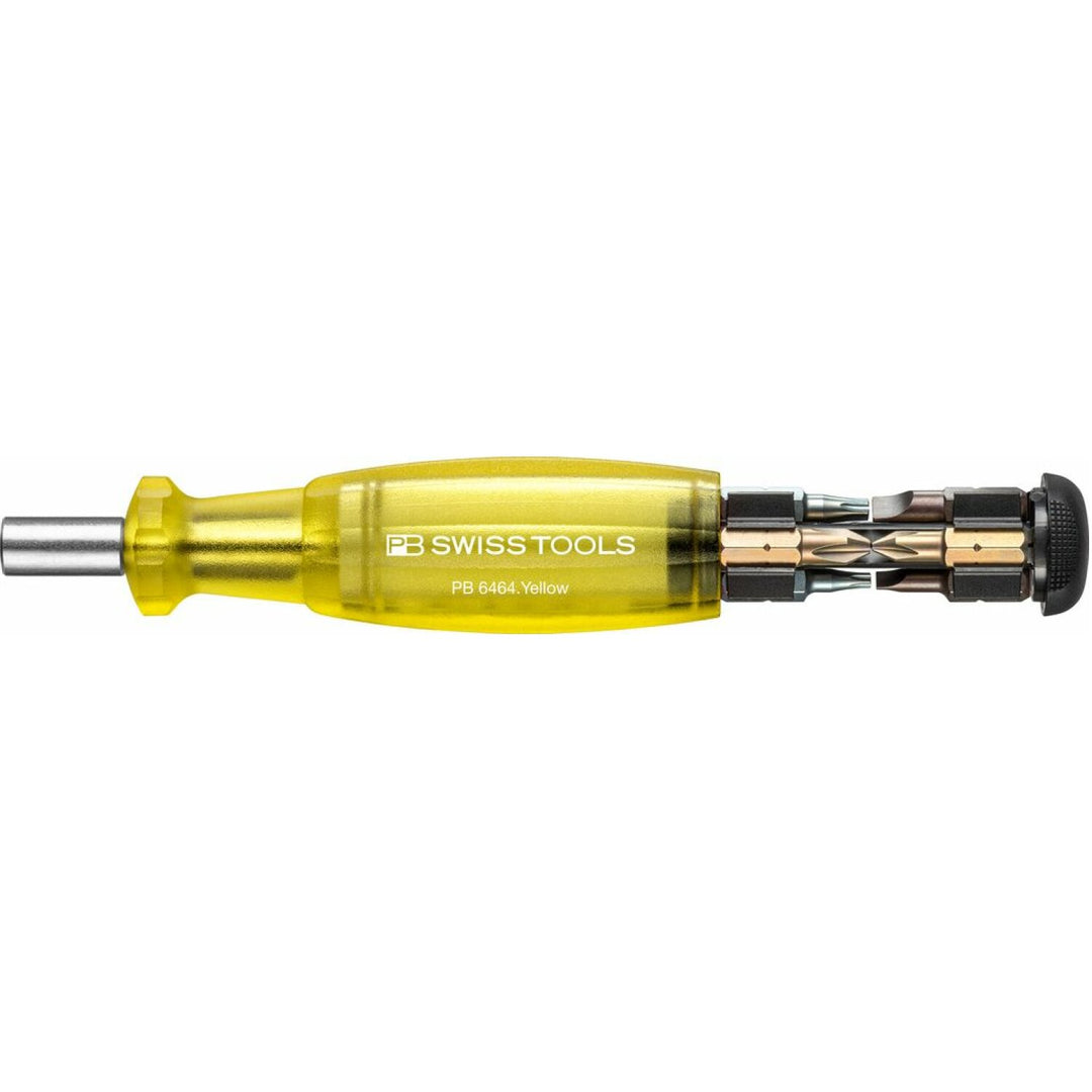 PB Swiss PB 6464.Yellow Bit Holding Screwdriver with Magazine, Slotted, Phillips, TORX®, 9 Pcs