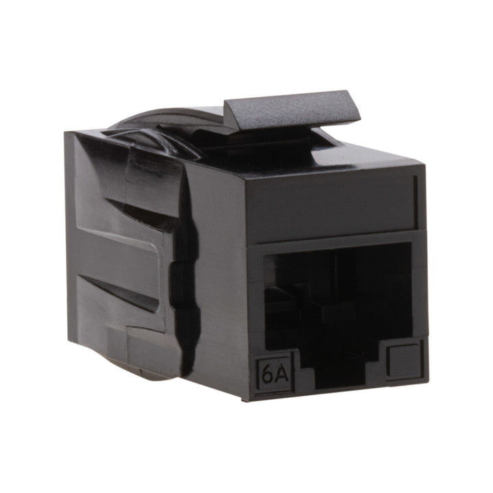 Platinum Tools 770BK-1 Keystone Coupler Jack — Twisted Pair, CAT6A, RJ45 to RJ45, Unshielded, Black, 1pc