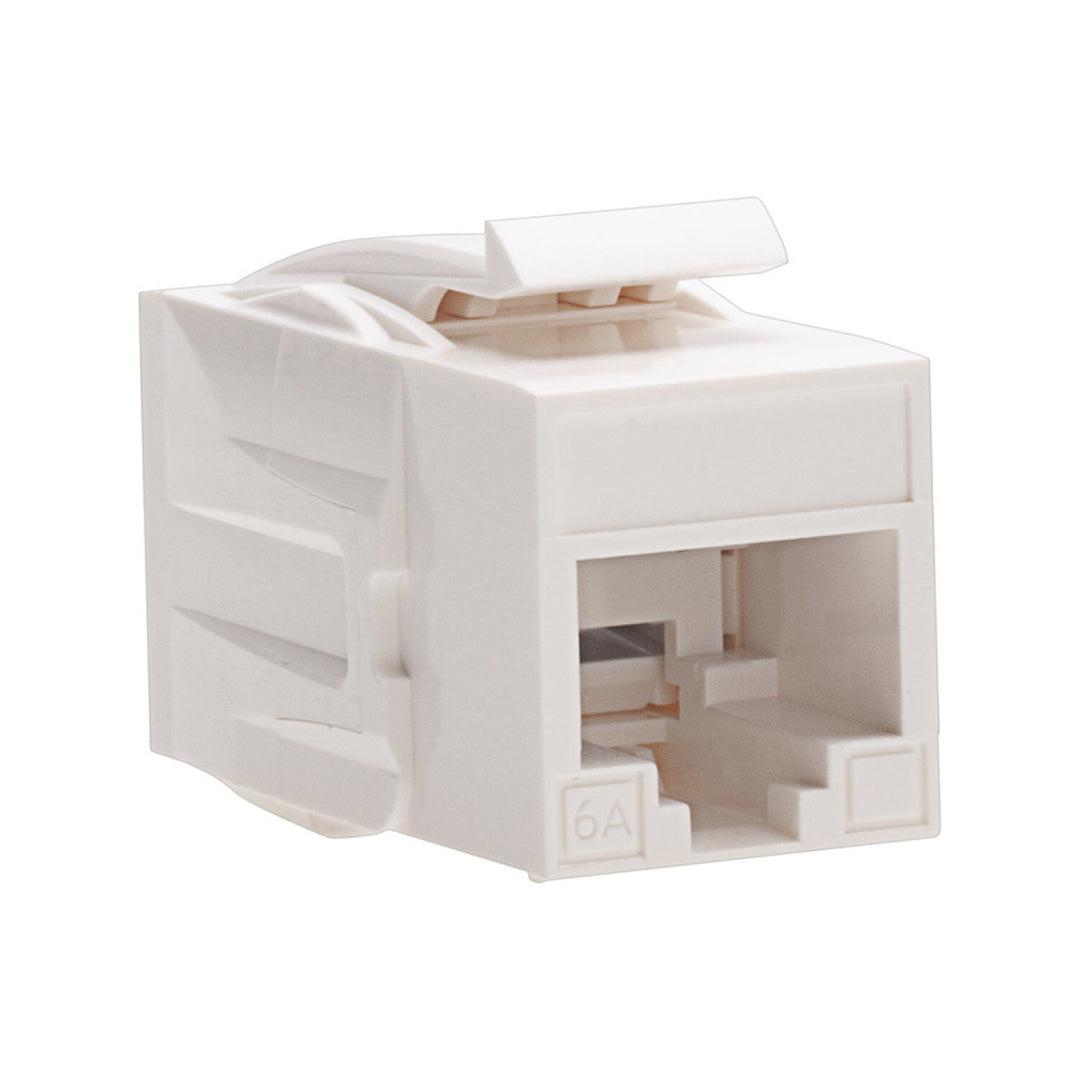 Platinum Tools 770WH-1 Keystone Coupler Jack — Twisted Pair, CAT6A, RJ45 to RJ45, Unshielded, White, 1pc
