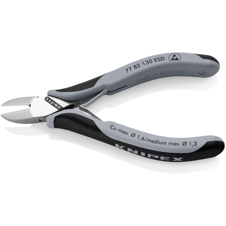 Knipex 77 82 130 ESD 5 1/4" Electronics Diagonal Cutters, ESD Handles