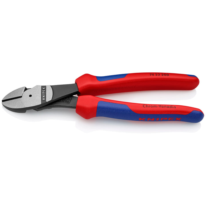 Knipex 74 22 200 8" High Leverage 12° Angled Diagonal Cutters - Old Version